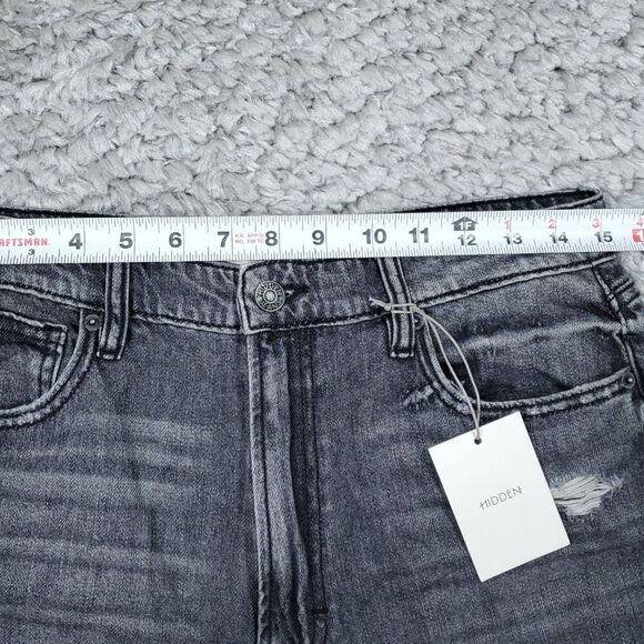 Hidden Zoey Mom Tapered Jeans Ripped High Rise Gray Busted Knee Size 30 - Picture 7 of 10